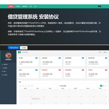 最新ThinkPHP借贷管理系统安装版 贷款管理系统,财务管理系统,金融公司必备