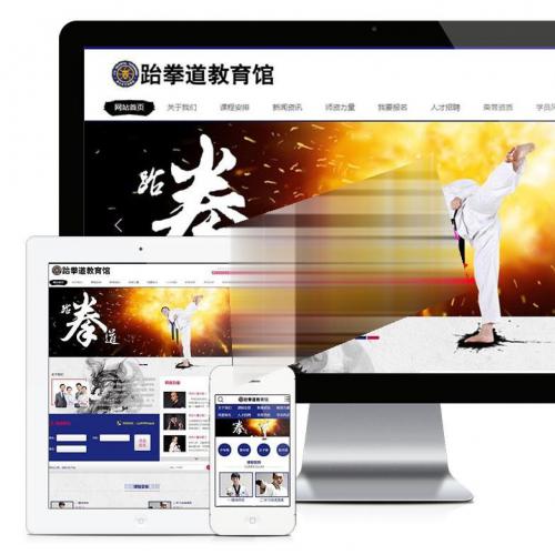 易优cms内核跆拳道教育馆武术培训机构网站模板源码 PC+手机版 带后台