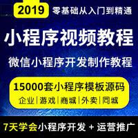 2019微信小程序开发制作全套视频教程+运营 0零基础入门到精通 前端后端高清教程 15000套模板+源码+后台【百度网盘700多G】