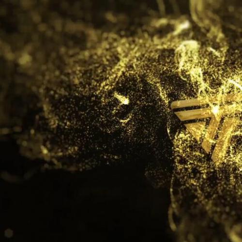 AE模板-金色粒子汇聚Logo动画 Gold Particle Logo