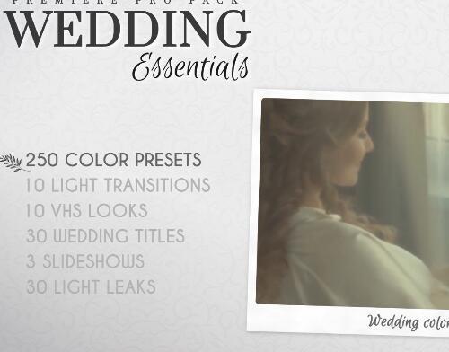 PR模板预设 婚礼视频文字标题字幕包装动画 Wedding Essentials Pack for Premiere Pro