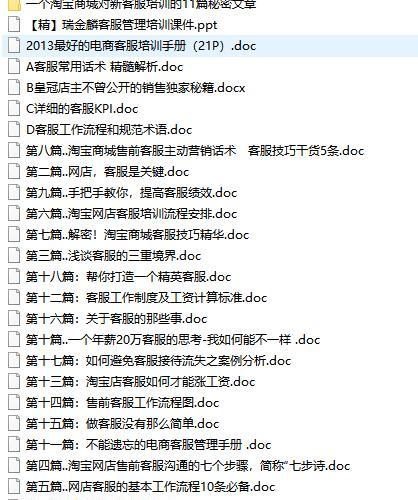 一个淘宝商城对客服培训的若干篇文章整理分享
