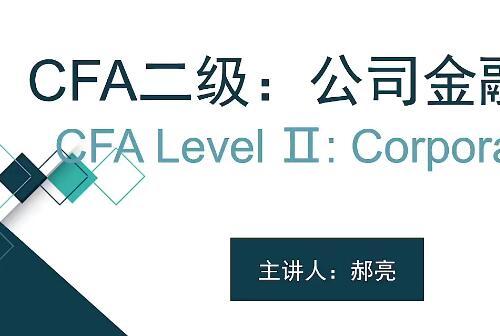CFA二级资格考试：公司金融视频教程+课件（40课）【百度网盘3.8G】
