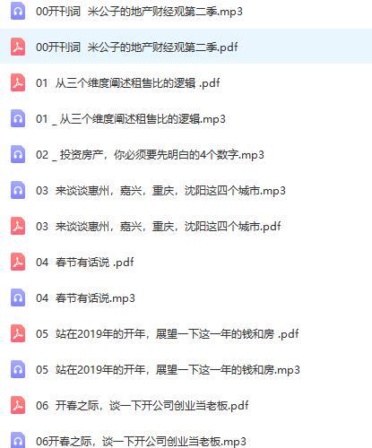 米公子地产财经观第二季52讲（音频）上海 杭州 南京 无锡 苏州哪个值得买