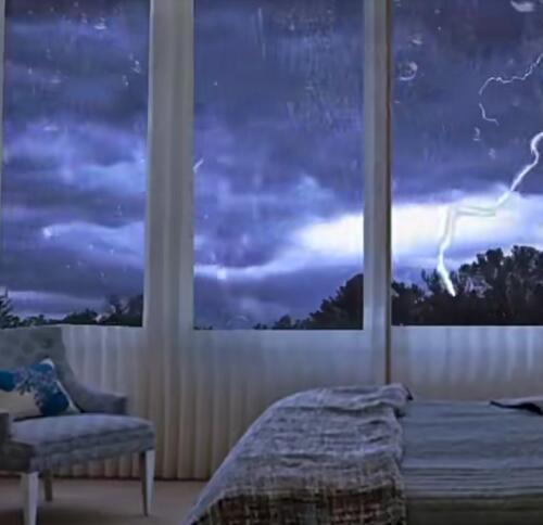 唯美窗户窗外城市夜景景色下雨风景助睡眠短视频白噪音环境音素材