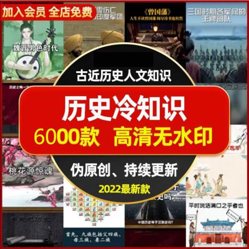 古代近代中外历史人文稀奇偏门冷知识故事自媒体短视频设计素材