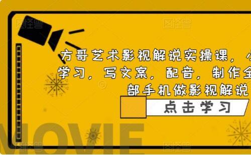 【视频课程】影视解说实战课，小白0基础 写文案 配音 制作全流程 一部手机做影视解说